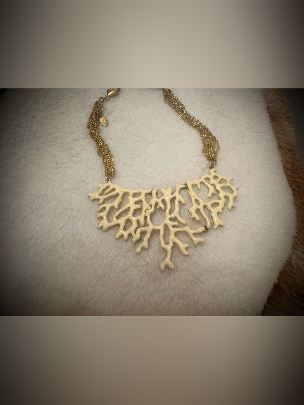 Amrita Singh Delicate Cream Coral Bib Necklace - Women Jewelry